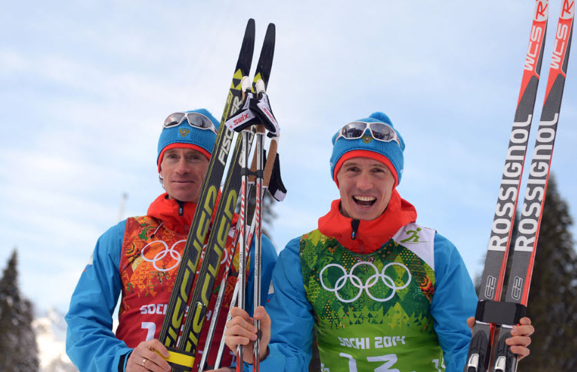 21 
Максим Вылегжанин и Никита Крюков - серебряные призеры в лыжном 
командном спринте.